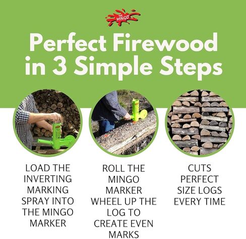 THE MINGO Marker Firewood Measuring Tool - Chainsaw Firewood Marking Tool - Log Paint Marker -Firewood Measuring Tool for Chainsaw - Logging Tools in Kuwait