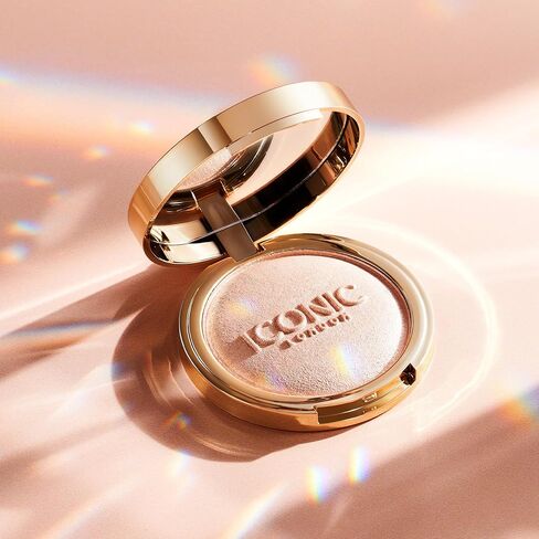 ICONIC LONDON Lit and Luminous Baked Highlighter | Powder Highlighter for a Radiant Glow, Cruelty-Free, Vegan Makeup, 0.56 oz in Kuwait