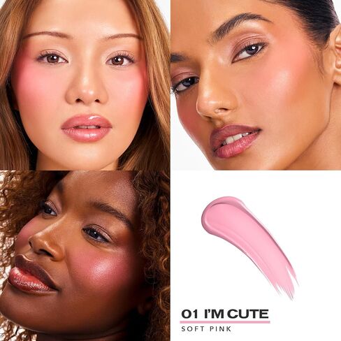 Sacheu Cheek STAY-N Liquid Blush for Cheeks — High Pigment, Buildable, Lightweight Cream Blush for Dewy & Radiant Flushed Cheeks — Long-lasting & Cruelty Free (I'm Cute) in Kuwait