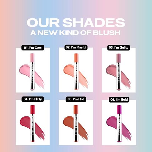 Sacheu Cheek STAY-N Liquid Blush for Cheeks — High Pigment, Buildable, Lightweight Cream Blush for Dewy & Radiant Flushed Cheeks — Long-lasting & Cruelty Free (I'm Cute) in Kuwait