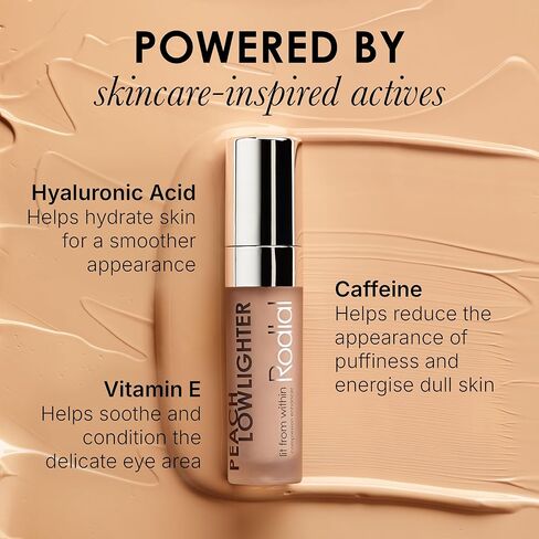 Rodial Peach Lowlighter، حجم مناسب للسفر، 0.05 أونصة سائلة، مرطب صغير تحت العين ومصحح لون الخوخ مع حمض الهيالورونيك وفيتامين E والكافيين للحصول على إشراقة طبيعية ناعمة in Kuwait