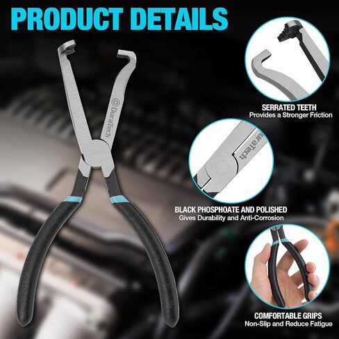 DURATECH Hose Removal Pliers with Electrical Disconnect Pliers for Fuel lines, Vacuum line Tubes, and Push Tab Style Plugs in Kuwait