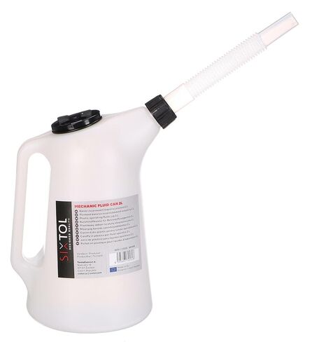 SIXTOL Mechanical Fluid Can 2L Plastic Pouring Can for Operating Liquids Flexible Spout Chemical Resistant Workshop Jug Measuring Scale in Saudi Arabia