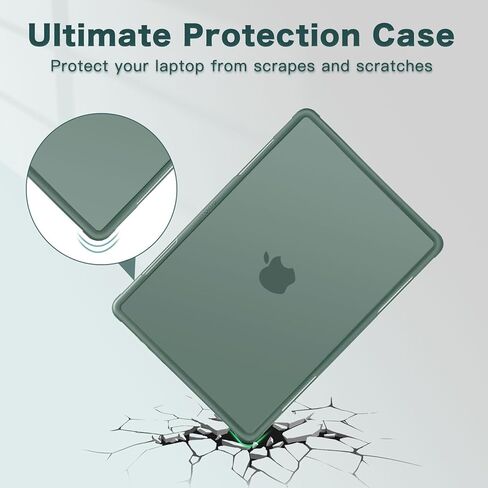 MOSISO Compatible with MacBook Air 13 inch Case 2024-2022 M3 A3113 M2 A2681,Heavy Duty Shockproof Hard Case with Fold Kickstand&Keyboard Skin&Screen Film&Type C&Neoprene Briefcase Bag, Emerald Green in Saudi Arabia