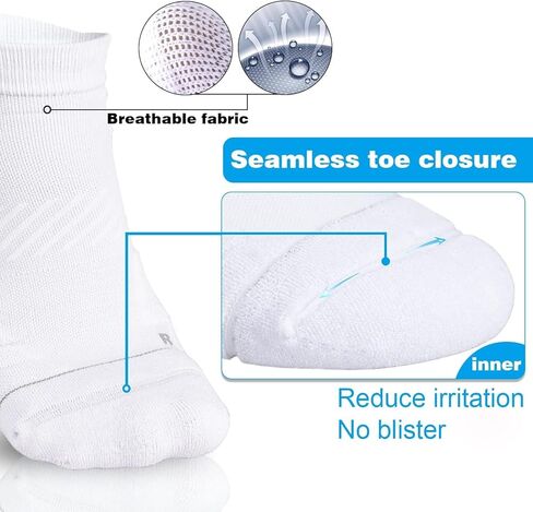 6 أزواج من جوارب الجري للرجال من Hylaea، جوارب Coolmax مبطنة مضادة للبثور للرياضيين، ماصة للرطوبة وبدون خياطة مقاس XL رمادي فاتح رمادي داكن أسود وأبيض طراز 2 in Kuwait