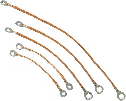 (Multi-Pack) Universal 8"+12"+18" Inch (20cm+30cm+45cm) Copper Ground/Bonding Straps. Made in USA in Saudi Arabia