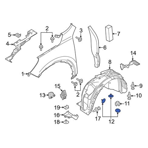 Rexka 15 قطعة 7 مم ثقب الحاجز بطانة سبلاش درع غطاء محرك السيارة العزل التجنيب كليب W708633-S300 لفورد F150 برونكو إسكيب فوسيو فييستا فليكس MKC MKT W708633S300 in Saudi Arabia