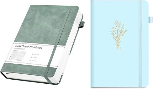 CAGIE Hardcover Journal Supplies for Work Note Taking Diary, 5.7x8.3 In, Green and 192 Pages A5 Hardcover Aesthetic Floral Diary, 5.7 x 8.3 In, Blue in Saudi Arabia