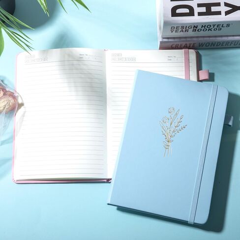 CAGIE Hardcover Journal Supplies for Work Note Taking Diary, 5.7x8.3 In, Green and 192 Pages A5 Hardcover Aesthetic Floral Diary, 5.7 x 8.3 In, Blue in Saudi Arabia