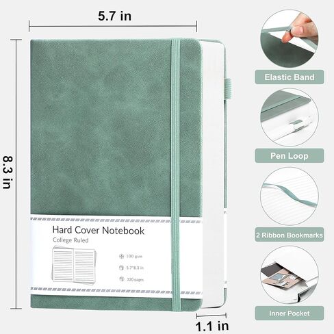 CAGIE Hardcover Journal Supplies for Work Note Taking Diary, 5.7x8.3 In, Green and 192 Pages A5 Hardcover Aesthetic Floral Diary, 5.7 x 8.3 In, Blue in Saudi Arabia