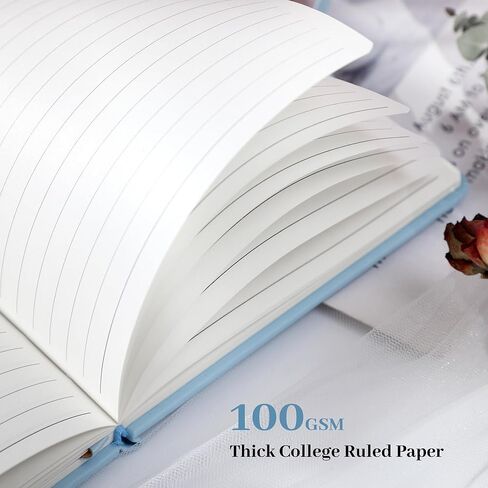 CAGIE Hardcover Journal Supplies for Work Note Taking Diary, 5.7x8.3 In, Green and 192 Pages A5 Hardcover Aesthetic Floral Diary, 5.7 x 8.3 In, Blue in Saudi Arabia