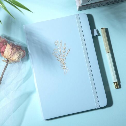 CAGIE Hardcover Journal Supplies for Work Note Taking Diary, 5.7x8.3 In, Green and 192 Pages A5 Hardcover Aesthetic Floral Diary, 5.7 x 8.3 In, Blue in Saudi Arabia