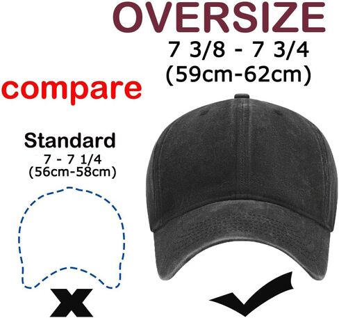 Oversize XXL Baseball Hats for Men and Women, Large Hats for Big Head Black in Saudi Arabia