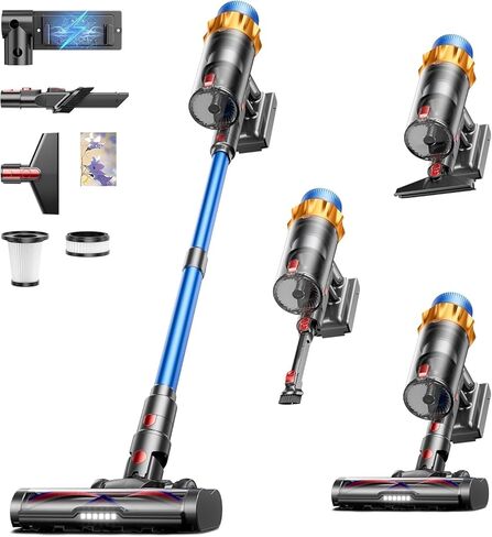 Cordless Vacuum Cleaner, 650W 55KPA 70Mins Vacuum Cleaners for Home, Self-Standing Cordless Stick Vacuum with Anti-Tangle, Lightweight Wireless Vacuum for Hardwood Floor/Carpet/Pet Hair in Kuwait