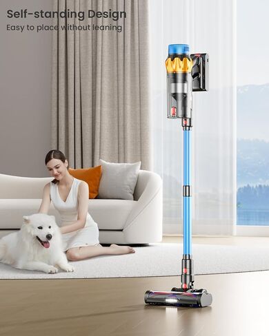 Cordless Vacuum Cleaner, 650W 55KPA 70Mins Vacuum Cleaners for Home, Self-Standing Cordless Stick Vacuum with Anti-Tangle, Lightweight Wireless Vacuum for Hardwood Floor/Carpet/Pet Hair in Kuwait