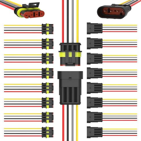 993PCS 68 Sets Automotive Weatherpack Connector Kit with Crimper 1/2/3/4/5/6 Pin Waterproof Auto Electrical Wire Connectors Weather Pack Connectors Crimping Tool 20-14 AWG in Saudi Arabia