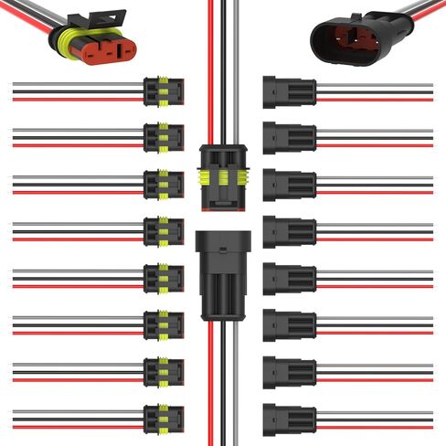 993PCS 68 Sets Automotive Weatherpack Connector Kit with Crimper 1/2/3/4/5/6 Pin Waterproof Auto Electrical Wire Connectors Weather Pack Connectors Crimping Tool 20-14 AWG in Saudi Arabia