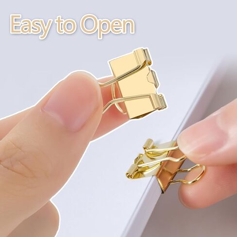 120 Pack Mini Binder Clips, Binder Clips, Small Paper Clips 15mm 5/8 Inch. Micro Size Office Clips for Home School Office and Business (Gold) in Saudi Arabia