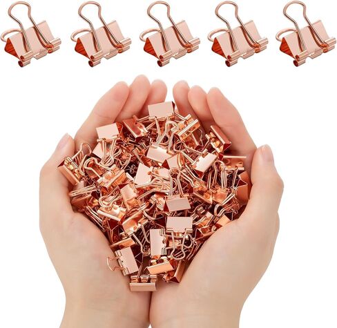 120 Pack Mini Binder Clips, Binder Clips, Small Paper Clips 15mm 5/8 Inch. Micro Size Office Clips for Home School Office and Business (Gold) in Saudi Arabia