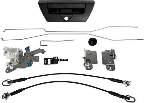 طقم إصلاح أجهزة الباب الخلفي الكامل لسيارة Ford for F150 Lariat/SSV/XL/XLT 2018-2021 بلاستيك أسود، فولاذ خلفي محكم، غير مكتمل FL3Z9940700A FO1900126 in Saudi Arabia