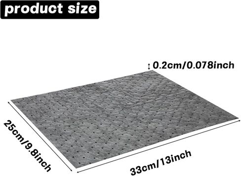 100 Pcs Oil Absorbent Pads, 9.8 x 13 Inch Oil Spill Mat Weight Dimpled Pad Garage Accessories Dry Oil Pads Water Absorbent Mat for Home, Basement, Automotive, Workshop, Grey in Saudi Arabia