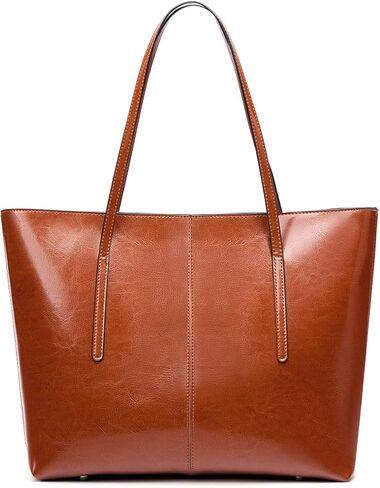 Genuine Leather Tote Bags, Shoulder Bag for Women, Top Handle Handbag Large Capacity, Work Tote Purse in Kuwait