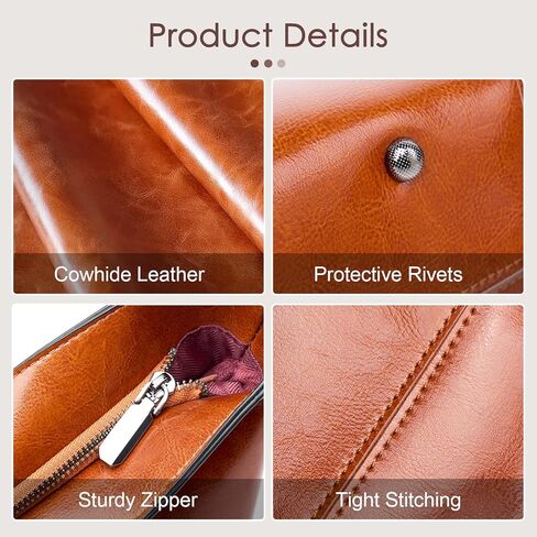 Genuine Leather Tote Bags, Shoulder Bag for Women, Top Handle Handbag Large Capacity, Work Tote Purse in Kuwait