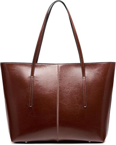 Genuine Leather Tote Bags, Shoulder Bag for Women, Top Handle Handbag Large Capacity, Work Tote Purse in Kuwait