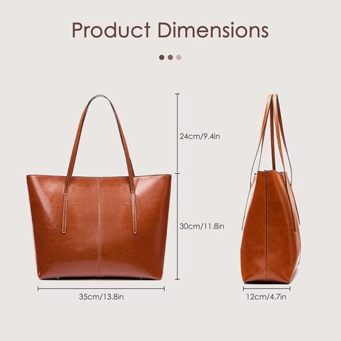 Genuine Leather Tote Bags, Shoulder Bag for Women, Top Handle Handbag Large Capacity, Work Tote Purse in Kuwait