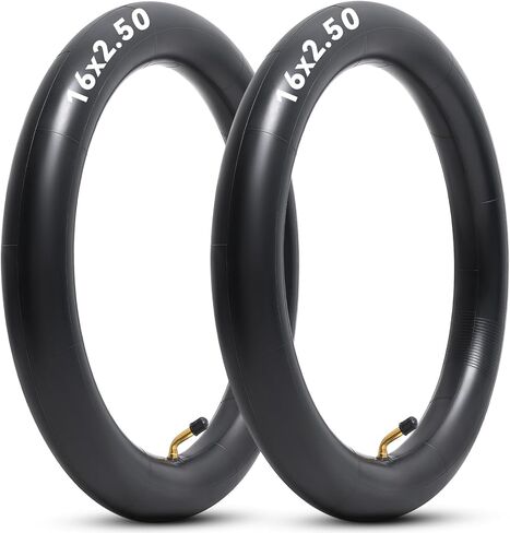 أنبوب بوتيل داخلي بديل 16 × 2.50، أنبوب دراجة 16 × 2.5 بوصة مع ساق صمام منحني CR202 متوافق مع الدراجات الكهربائية والدراجات ودراجات BMX والدراجات البخارية مع إطارات محور العجلة 16 بوصة (قطعتان) in Kuwait