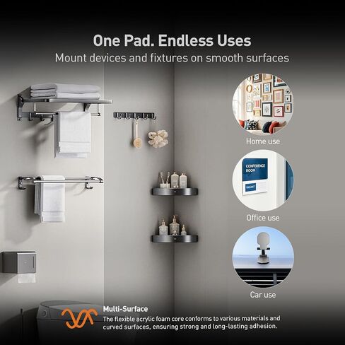 وسادات لاصقة مزدوجة الجوانب مصنوعة من شريط تثبيت عالي التحمل 3M VHB 3 مربع و3 دائري لتثبيت كاميرا داش على الزجاج الأمامي وحامل كاميرا GPS ولوحة القيادة وتطبيقات السيارات الخارجية in Kuwait