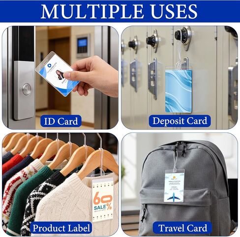 200 عبوة من بطاقات الأمتعة المغلفة بحلقات سعة 5 مل، وأكياس تغليف لشارة الهوية مقاس 2 1/2 بوصة × 4 1/4 بوصة، ومجموعة أكياس حرارية شفافة لتصاريح العمل وبطاقات المرور وبطاقات الهوية in Kuwait