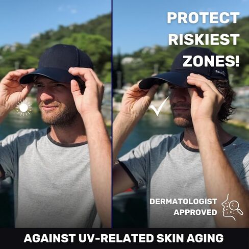 Cap, Sliding Brim & Magnetic Bandana Add-Ons – Double-Length Shade & UPF 50+ Neck Protection, Patented Design in Saudi Arabia