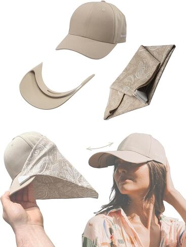 Cap, Sliding Brim & Magnetic Bandana Add-Ons – Double-Length Shade & UPF 50+ Neck Protection, Patented Design in Saudi Arabia