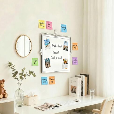 لوح مسح جاف صغير مع حامل، سبورة بيضاء مزدوجة الجوانب مقاس 10 × 10 بوصة، تتضمن 10 أقلام تحديد و4 مغناطيسات وممحاة واحدة، وسبورة بيضاء صغيرة للمكتب والمكتب والمطبخ والمدرسة وغرفة الأطفال in Kuwait