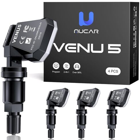 مستشعر MUCAR TPMS 4 قطع مستشعر ضغط الإطارات MUCAR VENU5، مستشعر عالمي 2 في 1 433/315 ميجا هرتز OEM TPMS، برمجة غير محدودة لـ MUCAR T261 وVENU I-Pro فقط، يناسب 98% من المركبات in Kuwait