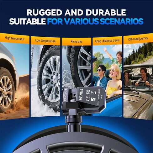 مستشعر MUCAR TPMS 4 قطع مستشعر ضغط الإطارات MUCAR VENU5، مستشعر عالمي 2 في 1 433/315 ميجا هرتز OEM TPMS، برمجة غير محدودة لـ MUCAR T261 وVENU I-Pro فقط، يناسب 98% من المركبات in Kuwait