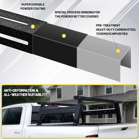 Binary Star Adjustable Truck Bed Rack Compatible with Most Trucks (Chevy/Dodge/Ford/Gladiator/Tundra/Tacoma), Kayak, Surfboard, Lumber, Snowboard, Ladder Rack for Truck in Saudi Arabia