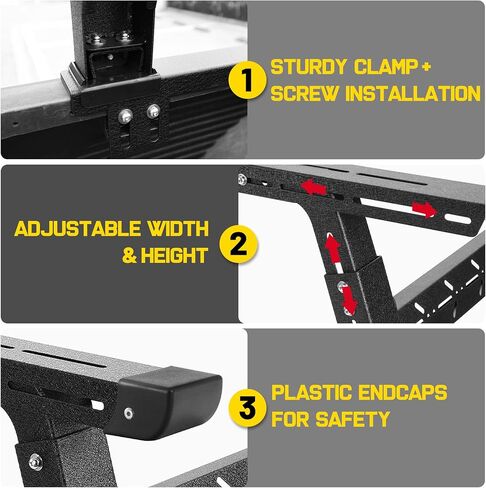 Binary Star Adjustable Truck Bed Rack Compatible with Most Trucks (Chevy/Dodge/Ford/Gladiator/Tundra/Tacoma), Kayak, Surfboard, Lumber, Snowboard, Ladder Rack for Truck in Saudi Arabia