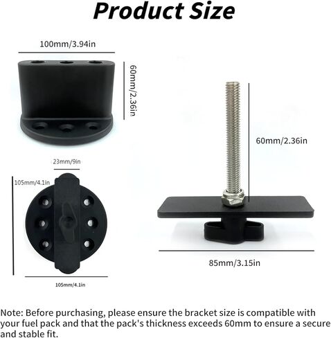 Pack Mount Bracket Kit Fit for Gasoline Pack & Water Pack Mount Lock, Rotopax Mounting Kit, Gas Can Mount Lock, Black in Saudi Arabia