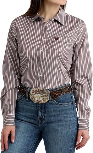 Cinch Women's Brown Multi Stripe Shirt in Saudi Arabia