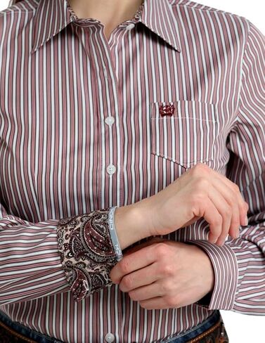 Cinch Women's Brown Multi Stripe Shirt in Saudi Arabia