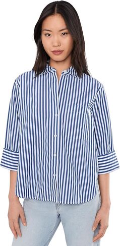 Madewell Womens The Signature Y-Neck Shirt in Poplin in Saudi Arabia