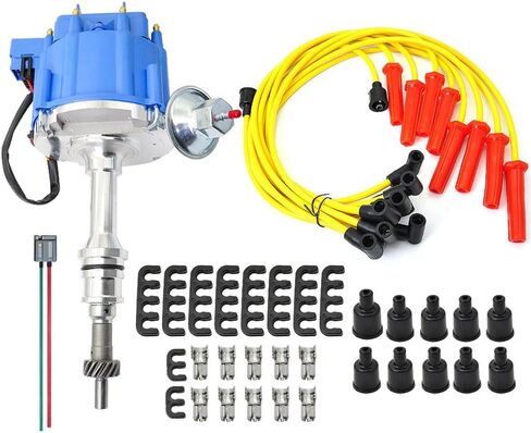 موزع الإشعال HEI 6522R مع أسلاك التوصيل الحمراء المتوافقة مع 1956-1990 Amc/Jeep Inline 6 232&258 6 سلندر in Saudi Arabia
