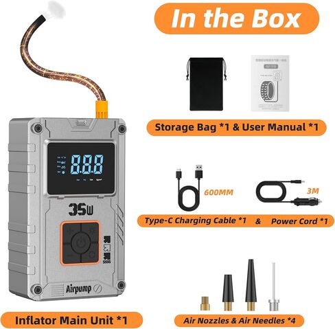 Portable Air Compressor 150 PSI, Car Tire Pump, Air Pump for Car Tires, Bike Inflator, Car Accessories for Cars, Motorcycles & Bikes in Saudi Arabia