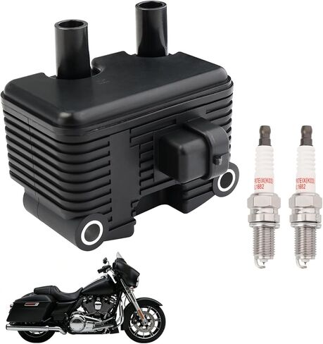 ملف إشعال 0.5 أوم وقطعتان من شمعات الإشعال، متوافقة مع 1999-2006 Harley Dyna/Softail/Electra Glide/Sportster 883/1200، DXL/FLT/FXD/FLST/FXST والمزيد، استبدال # 31655-99/2102-0225 in Kuwait