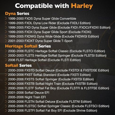 ملف إشعال 0.5 أوم وقطعتان من شمعات الإشعال، متوافقة مع 1999-2006 Harley Dyna/Softail/Electra Glide/Sportster 883/1200، DXL/FLT/FXD/FLST/FXST والمزيد، استبدال # 31655-99/2102-0225 in Kuwait