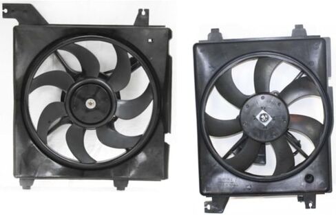 Replacement Radiator and A/C Condenser Cooling Fan Set Compatible with Hyundai Tiburon 2003-2004 2.0L I4 in Saudi Arabia