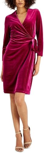 فستان Anne Klein النسائي المخملي الكلاسيكي الملفوف in Kuwait