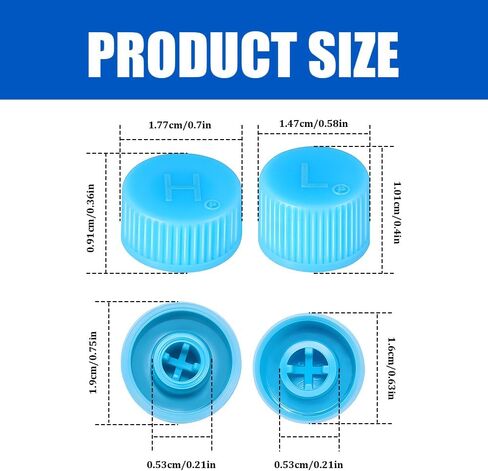 2PCS Replacement Valve Caps for Car Air Conditioning, Car Refrigerant Caps, Leakproof R134a AC System Charging Port Dust Cover, Auto High & Low Pressure AC Covers for Most Vehicles (2PCS) in Saudi Arabia